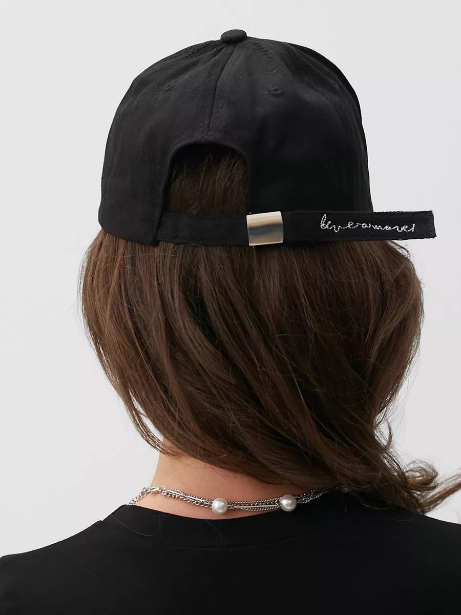 Casquette Live and Let Live, coton respirant, visière courbée, broderie stylée, taille réglable, modèle Alem - Casquette - Noir