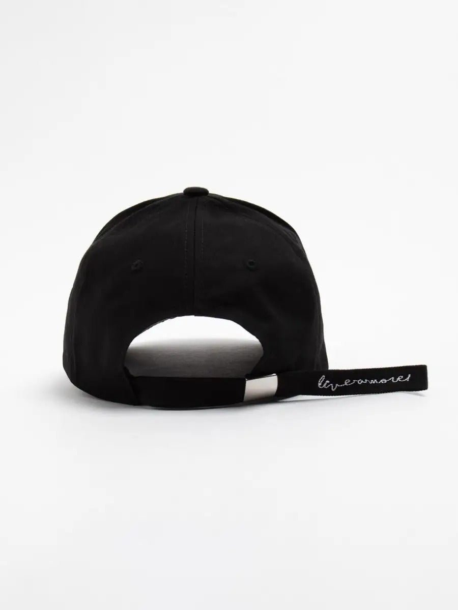 Casquette Live and Let Live, coton respirant, visière courbée, broderie stylée, taille réglable, modèle Alem - Casquette - Noir