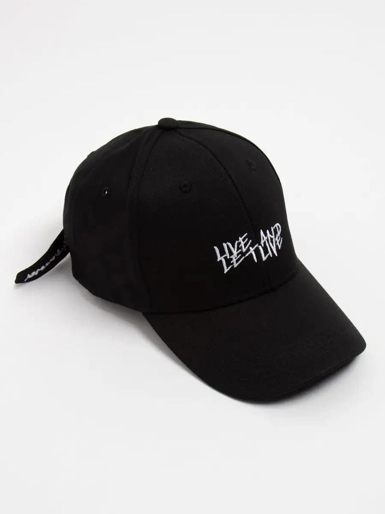 Casquette Live and Let Live, coton respirant, visière courbée, broderie stylée, taille réglable, modèle Alem - Casquette - Noir