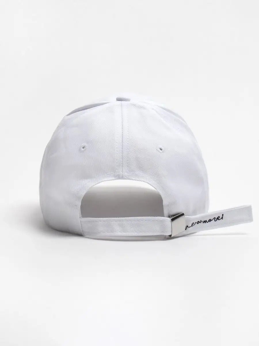 Casquette Live and Let Live, coton respirant, visière courbée, broderie stylée, taille réglable, modèle Alem - Casquette - Blanc