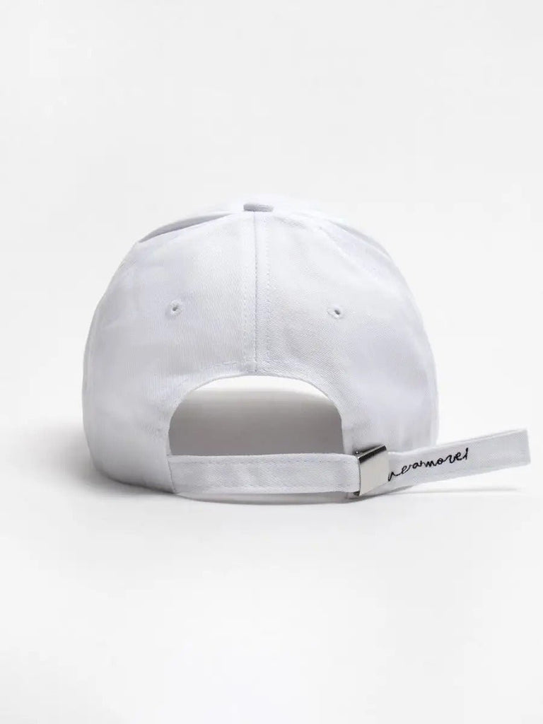 Casquette Live and Let Live, coton respirant, visière courbée, broderie stylée, taille réglable, modèle Alem - Casquette - Blanc