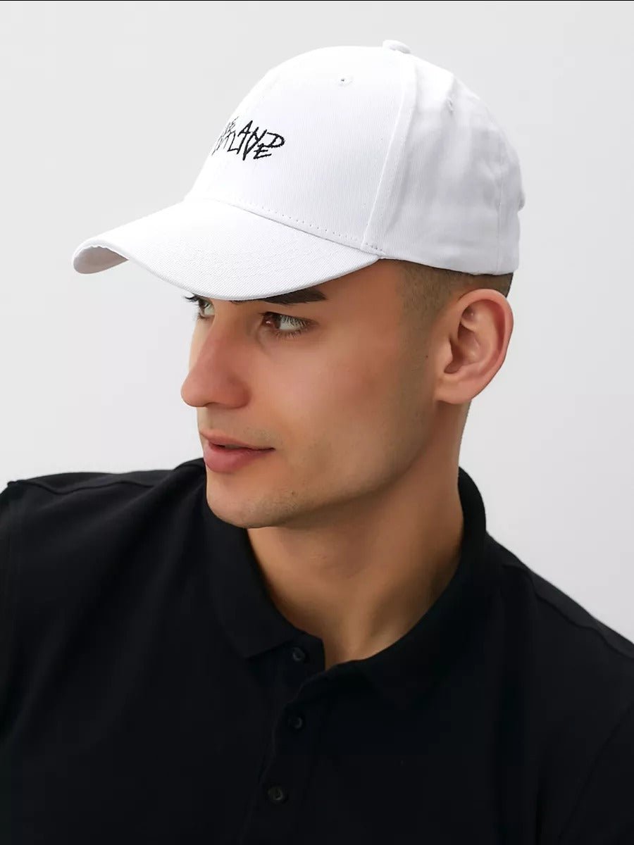 Casquette Live and Let Live, coton respirant, visière courbée, broderie stylée, taille réglable, modèle Alem - Casquette - Blanc