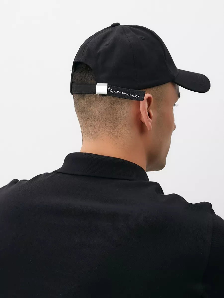 Casquette Live and Let Live, coton respirant, visière courbée, broderie stylée, taille réglable, modèle Alem - Casquette - Noir