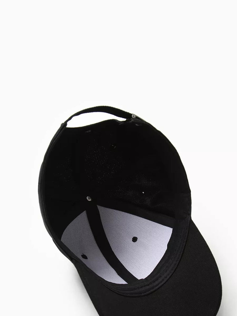 Casquette logo Vintage brodée, coton respirant, style urbain, visière courbée, ajustable, modèle Nell - Casquette - Noir
