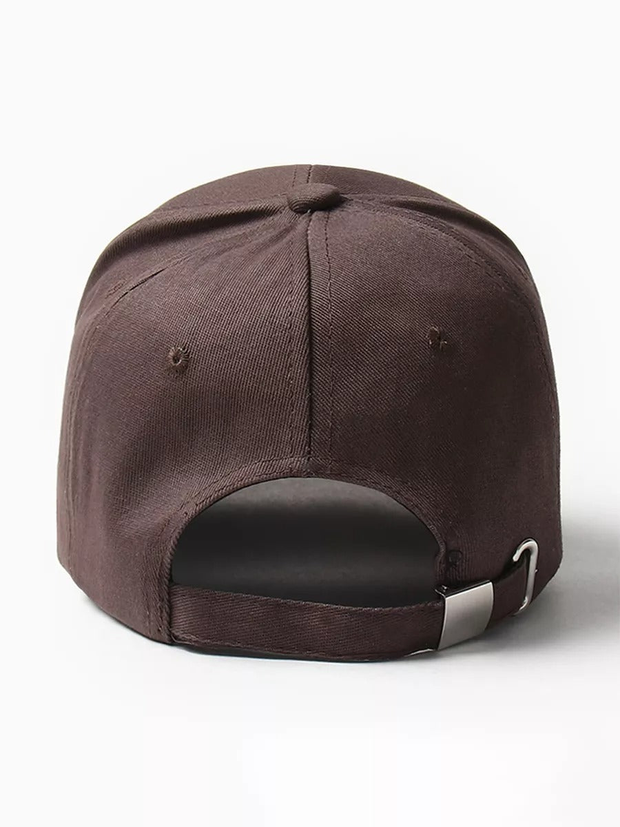 Casquette logo Vintage brodée, coton respirant, style urbain, visière courbée, ajustable, modèle Nell - Casquette - Marron