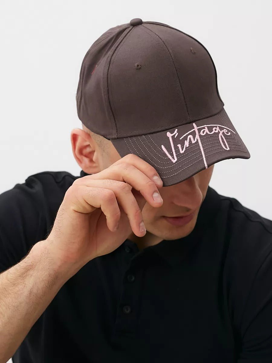 Casquette logo Vintage brodée, coton respirant, style urbain, visière courbée, ajustable, modèle Nell - Casquette - Marron