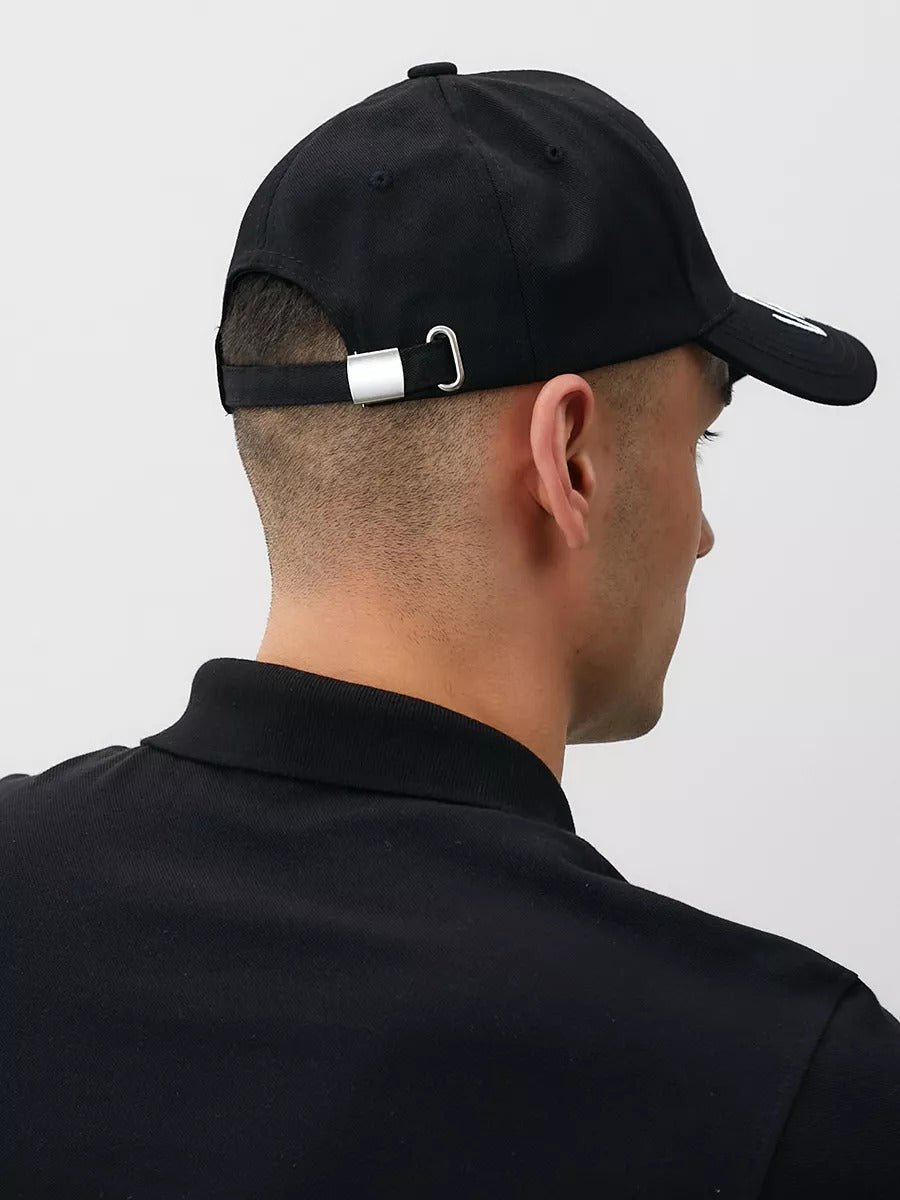 Casquette logo Vintage brodée, coton respirant, style urbain, visière courbée, ajustable, modèle Nell - Casquette - Noir