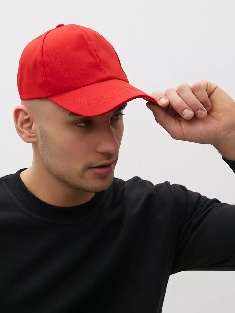 Casquette unie colorée, à visière courbée, réglable, au polyester respirant, look minimal, modèle Gaby - Casquette - Rouge