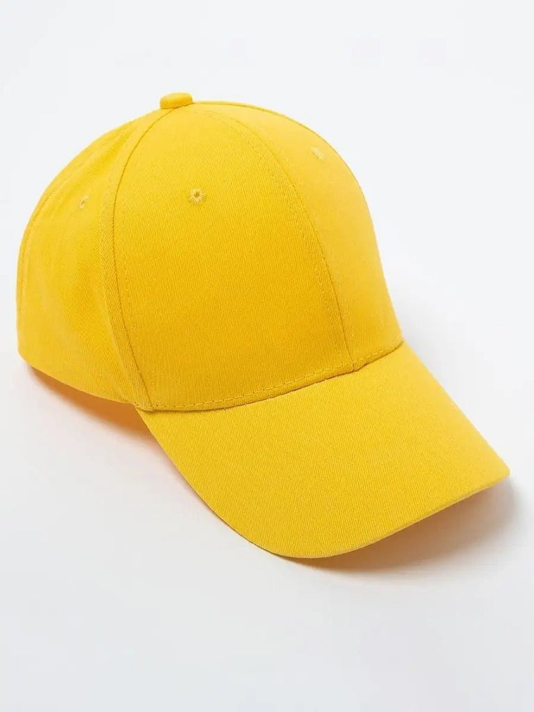 Casquette unie colorée, à visière courbée, réglable, au polyester respirant, look minimal, modèle Gaby - Casquette - Jaune