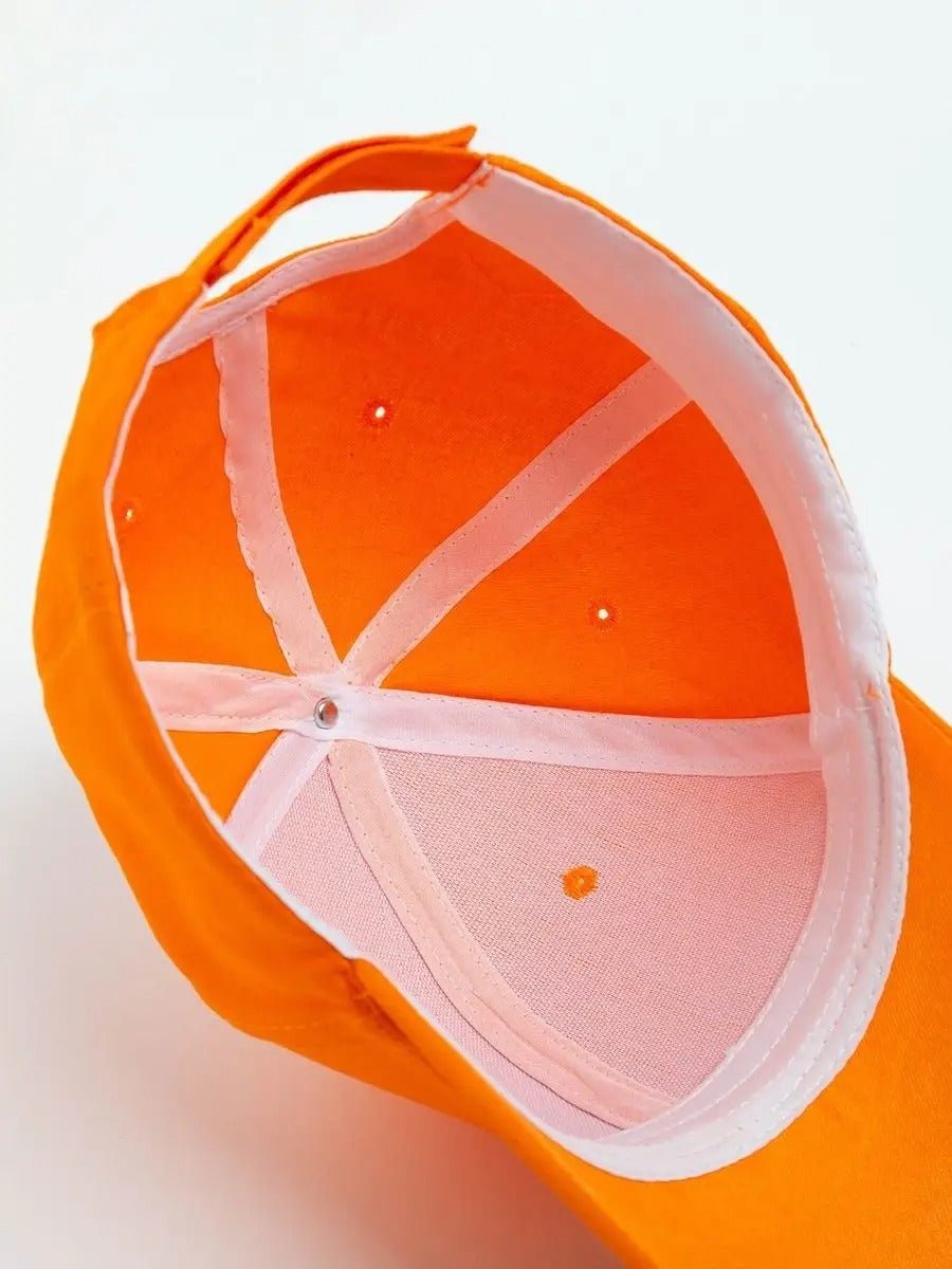 Casquette unie colorée, à visière courbée, réglable, au polyester respirant, look minimal, modèle Gaby - Casquette - Orange
