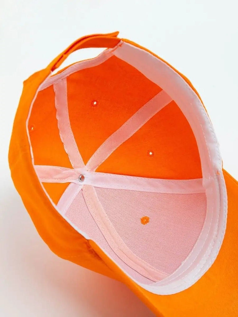 Casquette unie colorée, à visière courbée, réglable, au polyester respirant, look minimal, modèle Gaby - Casquette - Orange
