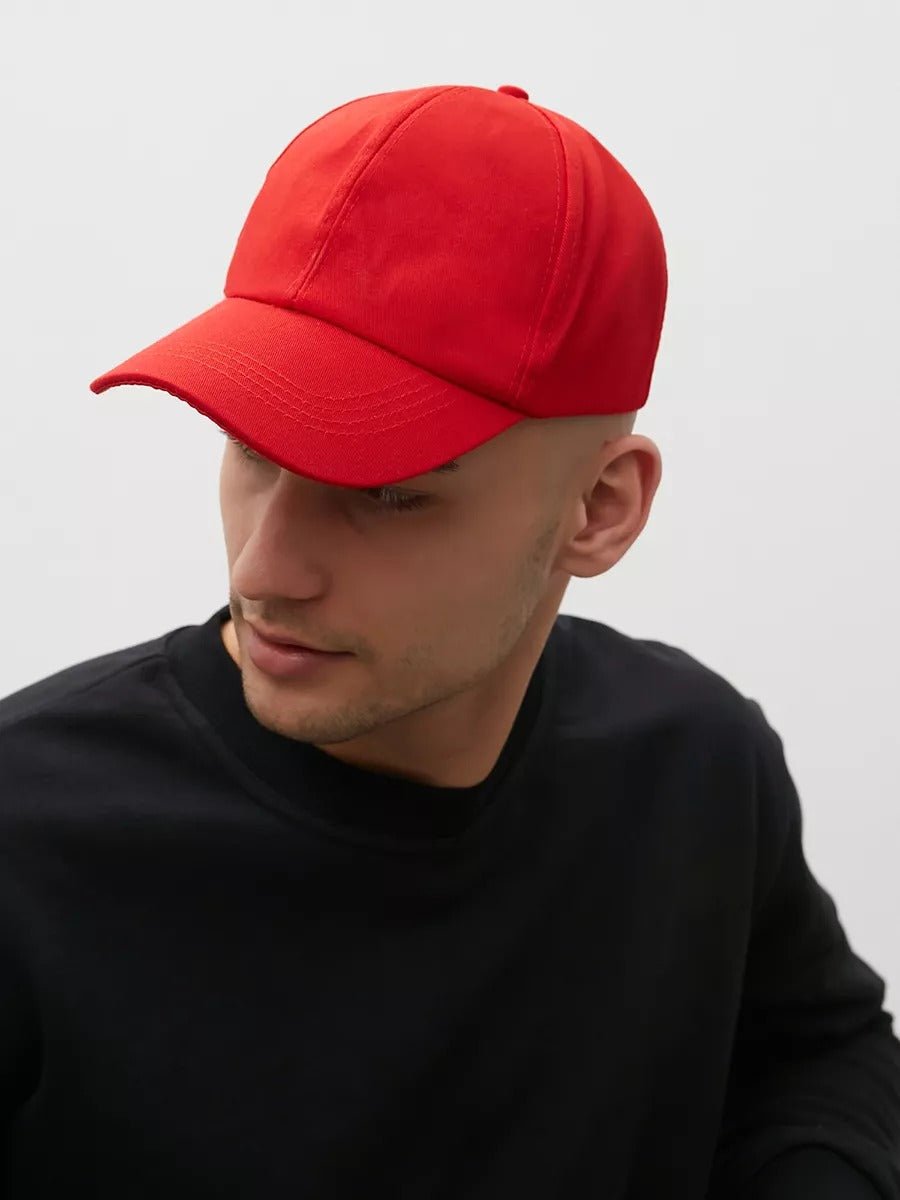 Casquette unie colorée, à visière courbée, réglable, au polyester respirant, look minimal, modèle Gaby - Casquette - Rouge