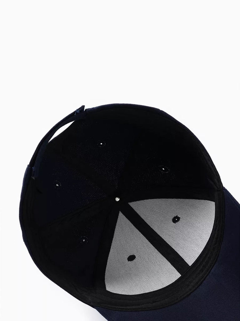 Casquette unie colorée, à visière courbée, réglable, au polyester respirant, look minimal, modèle Gaby - Casquette - Bleu marine
