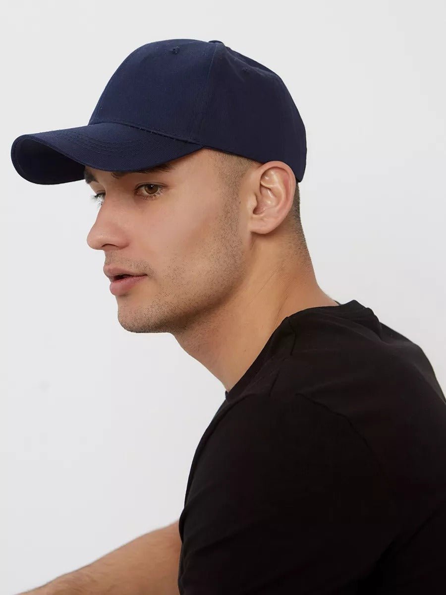 Casquette unie colorée, à visière courbée, réglable, au polyester respirant, look minimal, modèle Gaby - Casquette - Bleu marine