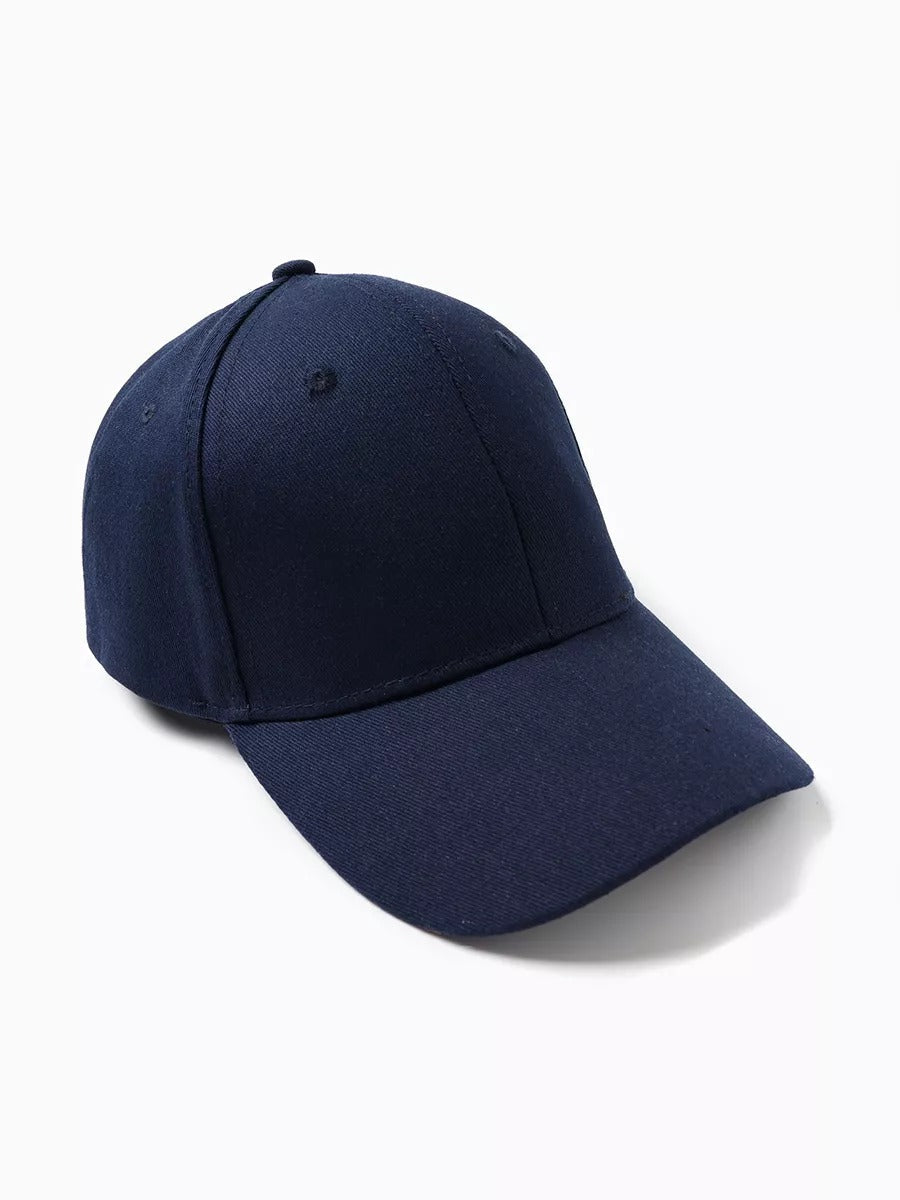 Casquette unie colorée, à visière courbée, réglable, au polyester respirant, look minimal, modèle Gaby - Casquette - Bleu marine