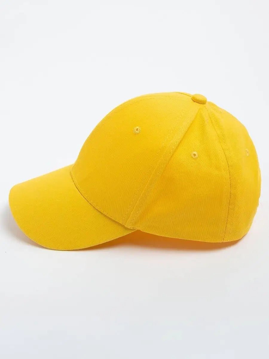 Casquette unie colorée, à visière courbée, réglable, au polyester respirant, look minimal, modèle Gaby - Casquette - Jaune