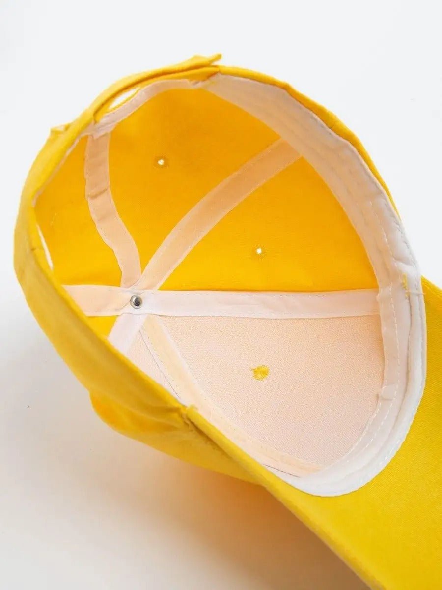 Casquette unie colorée, à visière courbée, réglable, au polyester respirant, look minimal, modèle Gaby - Casquette - Jaune
