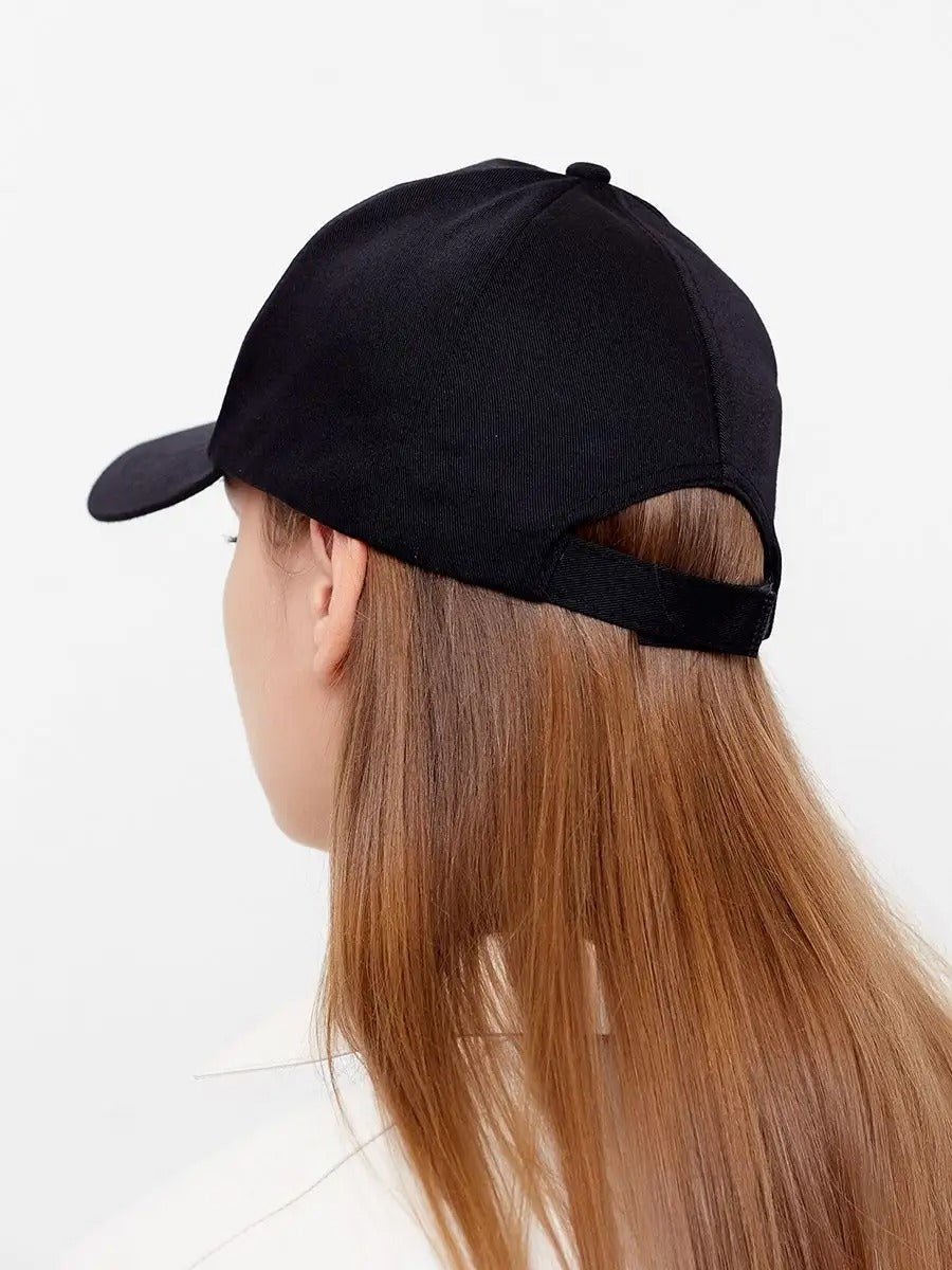 Casquette unie colorée, à visière courbée, réglable, au polyester respirant, look minimal, modèle Gaby - Casquette - Noir