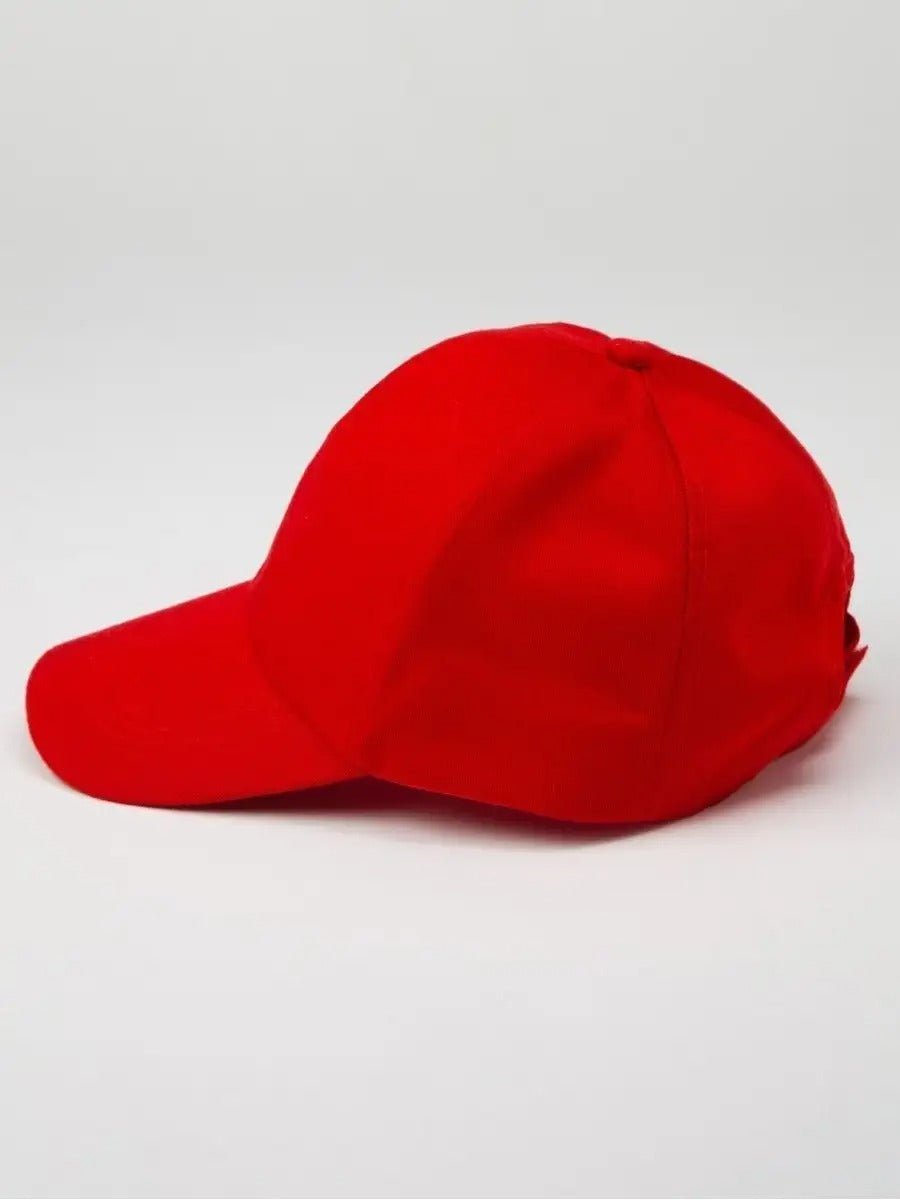 Casquette unie colorée, à visière courbée, réglable, au polyester respirant, look minimal, modèle Gaby - Casquette - Rouge