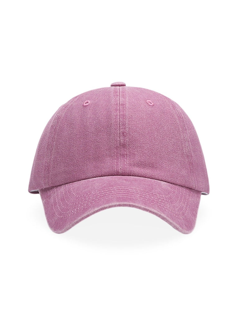 Casquette unisexe coton délavé, au style rétro, visière courbée, réglable, modèle Méty - Casquette - Rose