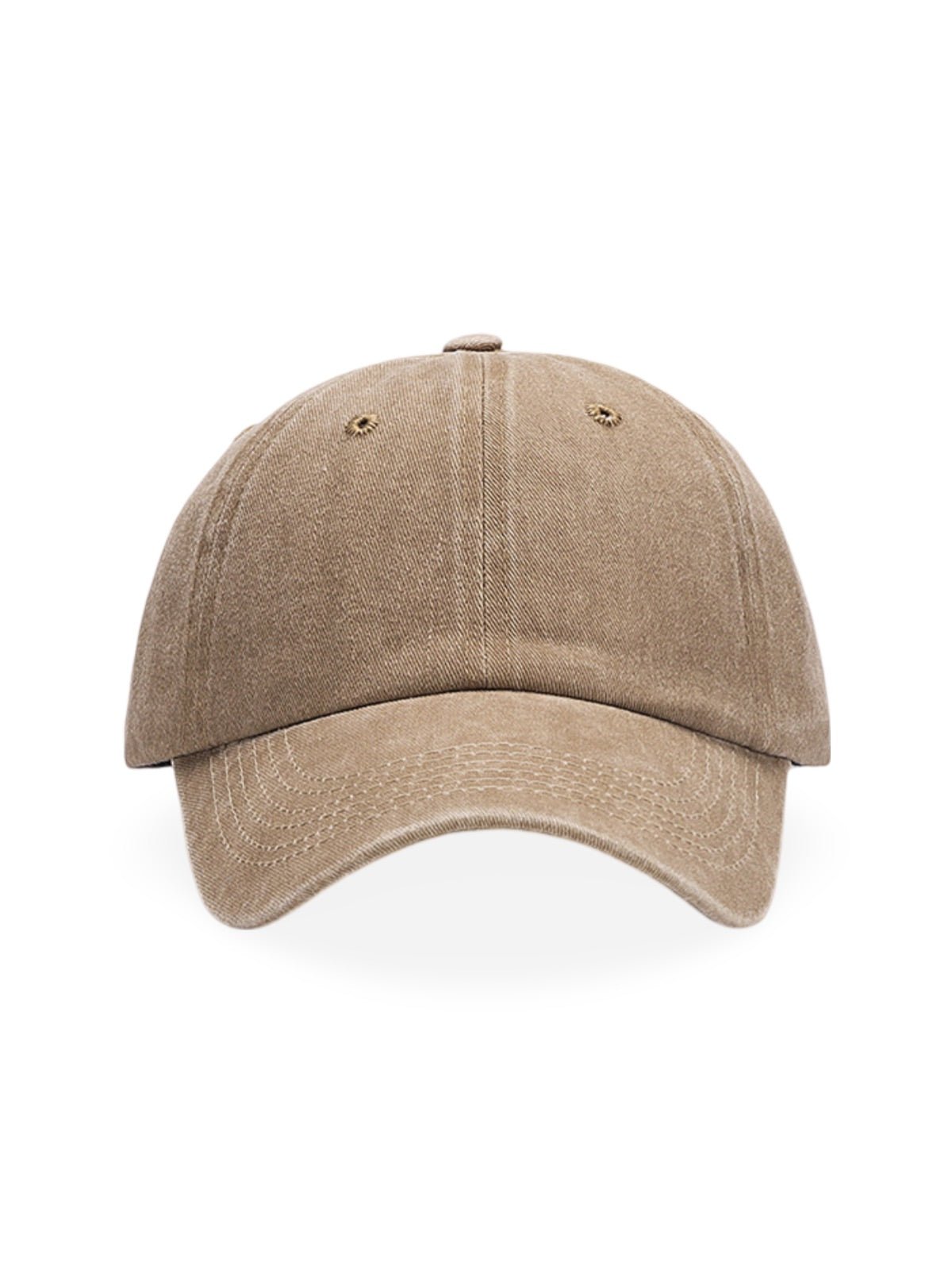 Casquette unisexe coton délavé, au style rétro, visière courbée, réglable, modèle Méty - Casquette - Beige