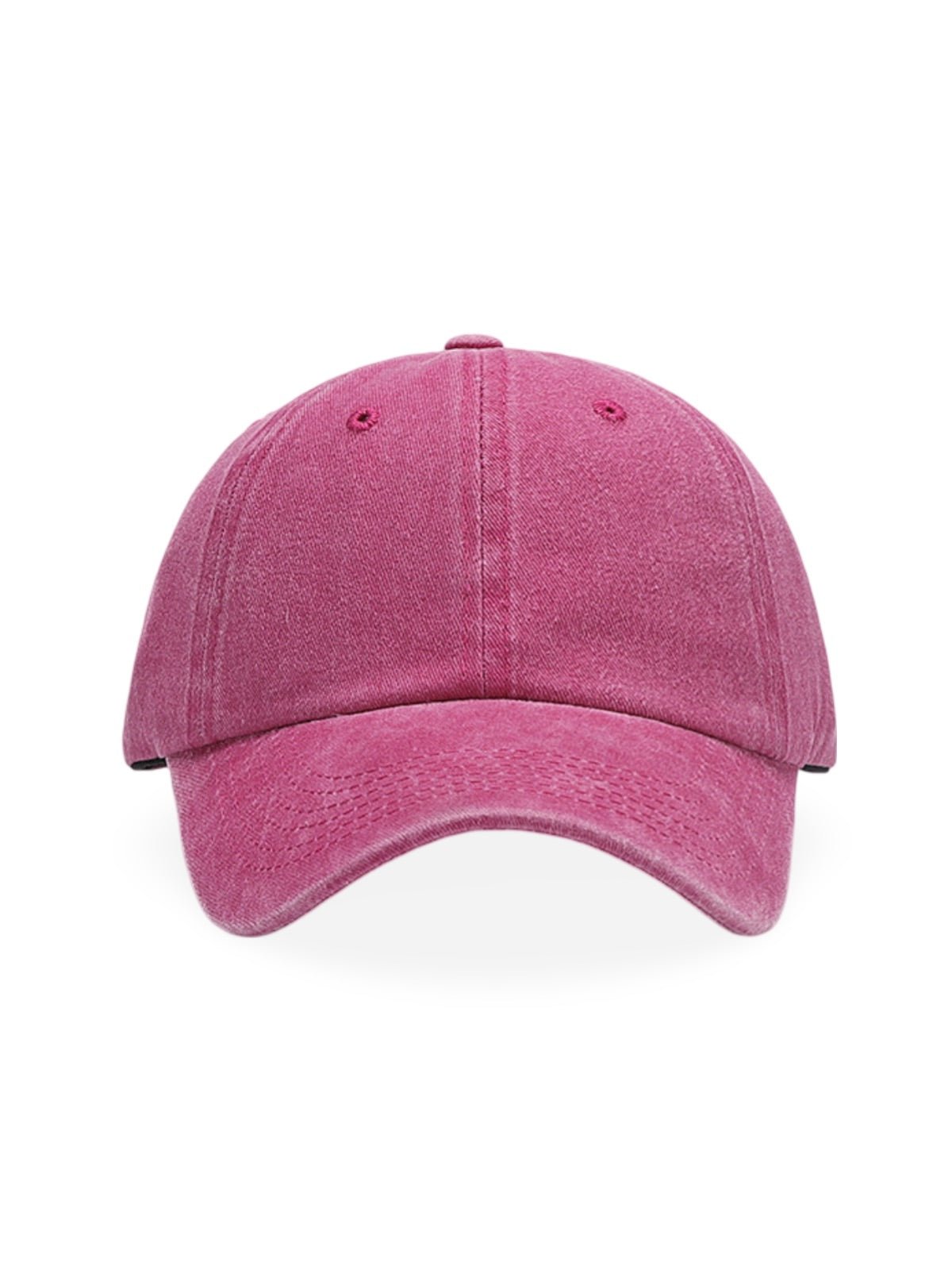 Casquette unisexe coton délavé, au style rétro, visière courbée, réglable, modèle Méty - Casquette - Rose framboise
