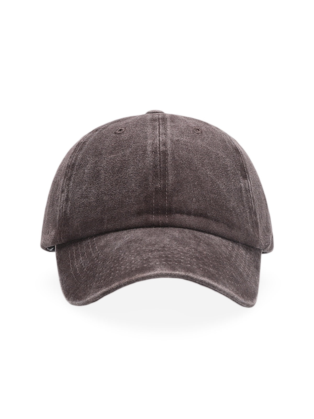 Casquette unisexe coton délavé, au style rétro, visière courbée, réglable, modèle Méty - Casquette - Marron