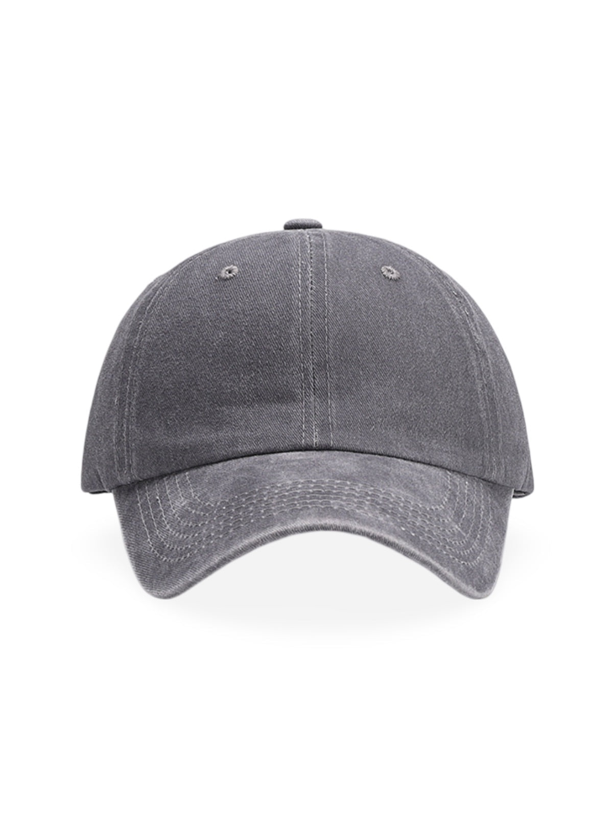 Casquette unisexe coton délavé, au style rétro, visière courbée, réglable, modèle Méty - Casquette - Gris