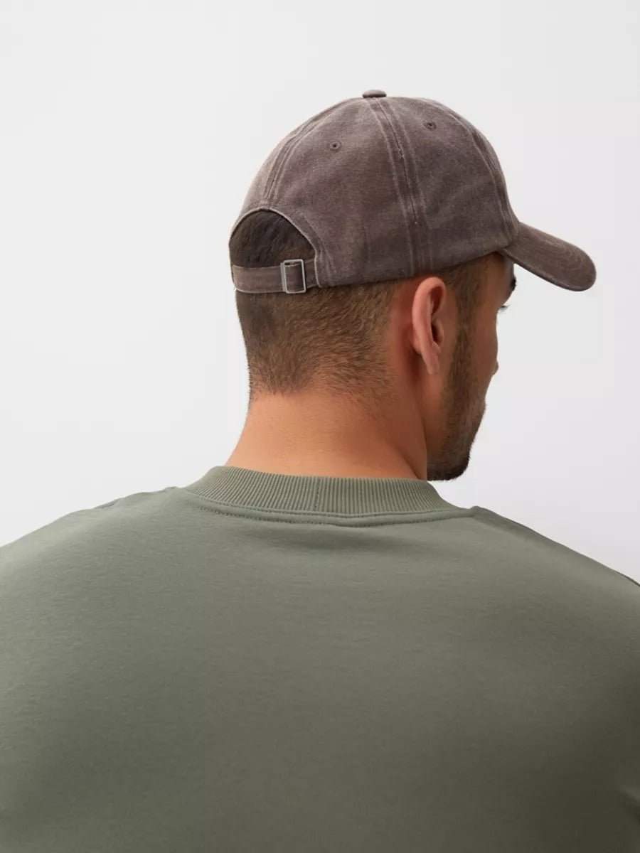 Casquette unisexe coton délavé, au style rétro, visière courbée, réglable, modèle Méty - Casquette - Marron