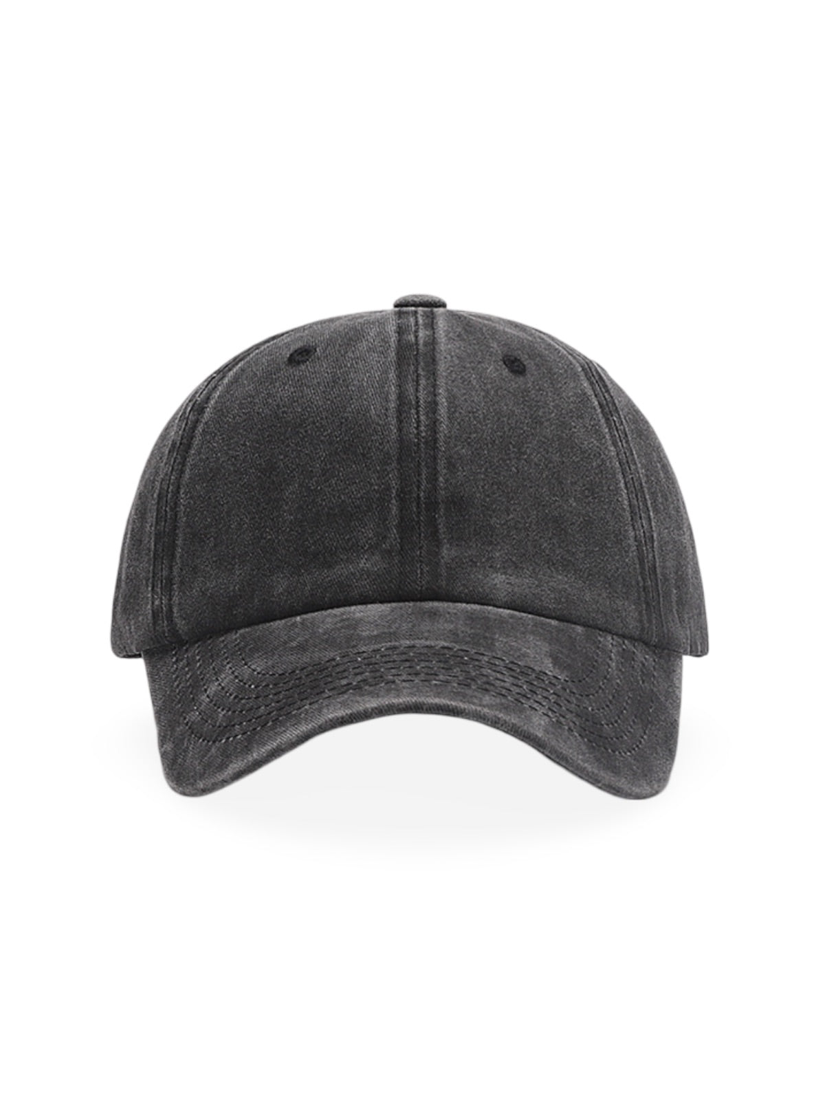 Casquette unisexe coton délavé, au style rétro, visière courbée, réglable, modèle Méty - Casquette - Gris foncé