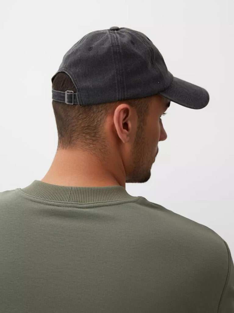Casquette unisexe coton délavé, au style rétro, visière courbée, réglable, modèle Méty - Casquette - Gris foncé