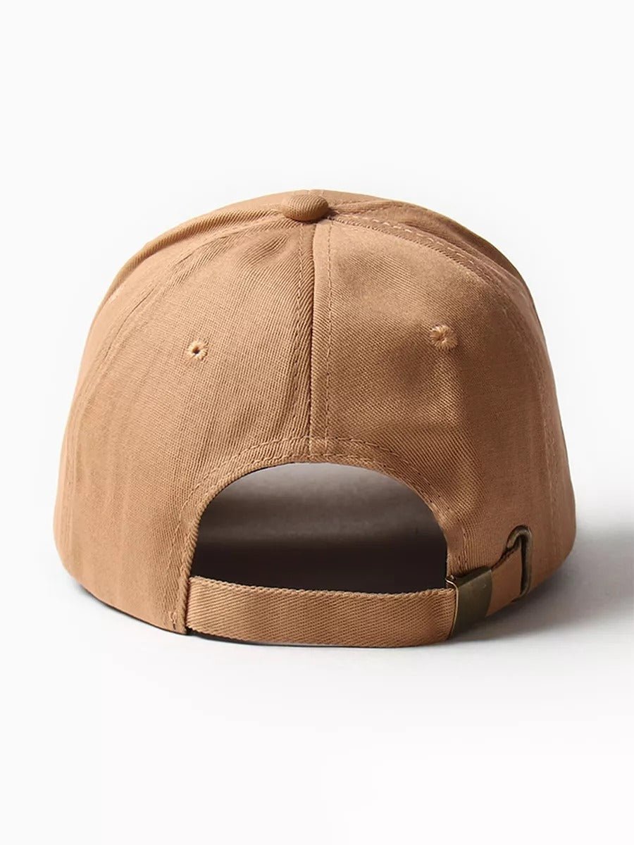 Casquette vintage brodée, en coton, visière courbée, réglable, unisexe, protection solaire, modèle Jamire - Casquette - Beige