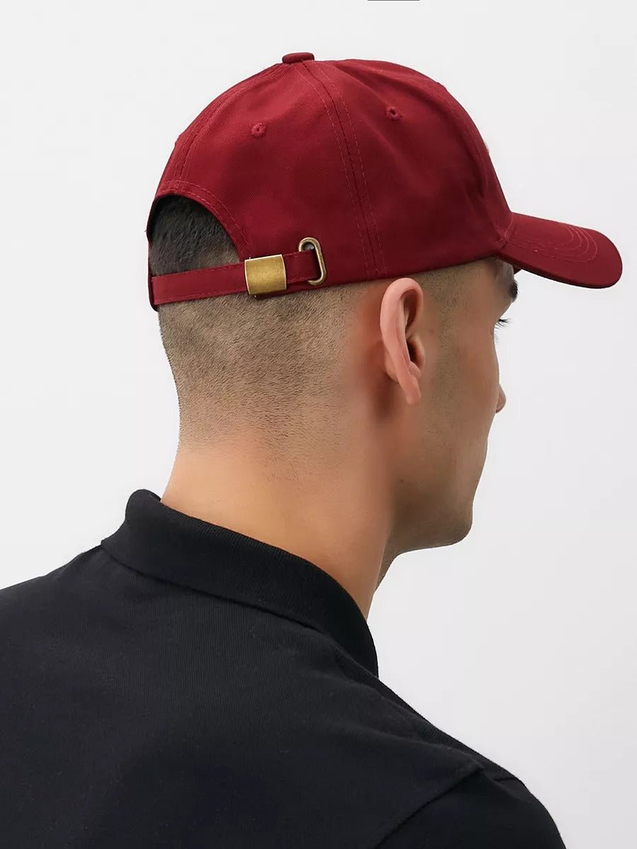 Casquette vintage brodée, en coton, visière courbée, réglable, unisexe, protection solaire, modèle Jamire - Casquette - Rouge