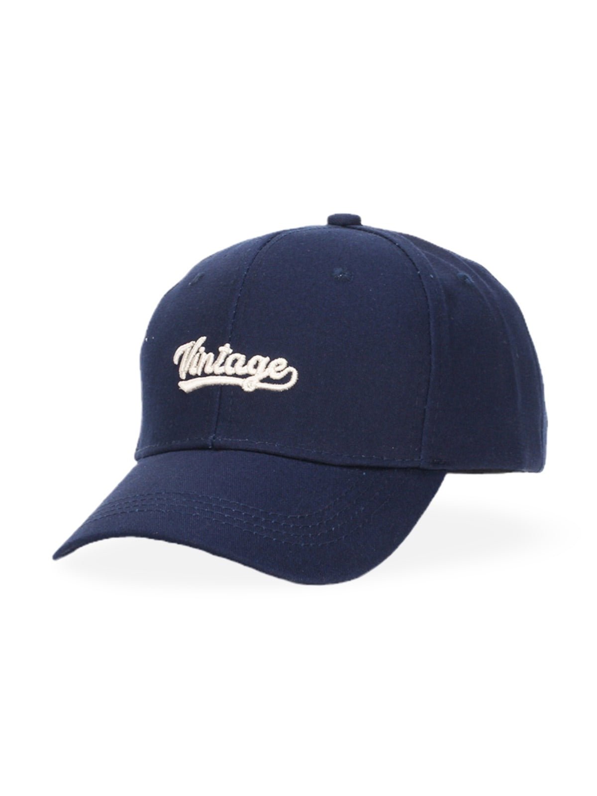 Casquette vintage brodée, en coton, visière courbée, réglable, unisexe, protection solaire, modèle Jamire - Casquette - Bleu
