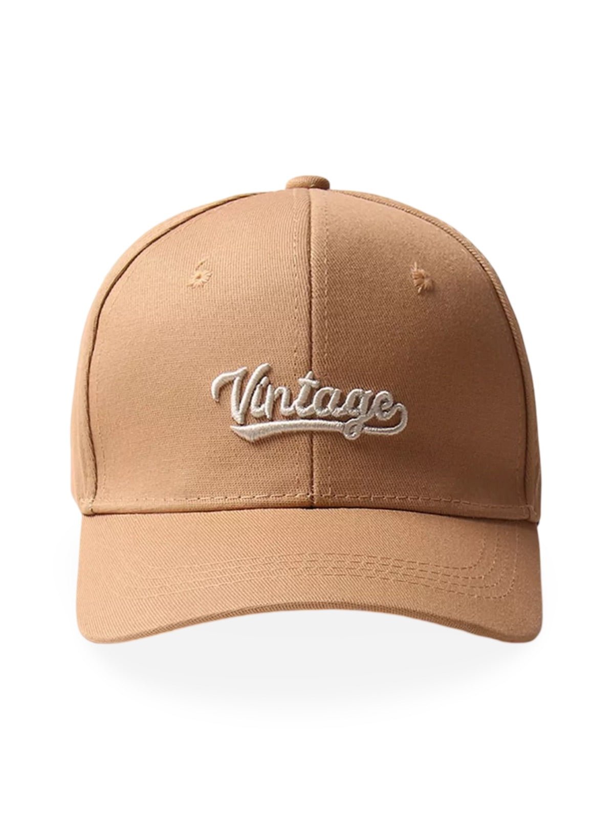 Casquette vintage brodée, en coton, visière courbée, réglable, unisexe, protection solaire, modèle Jamire - Casquette - Beige