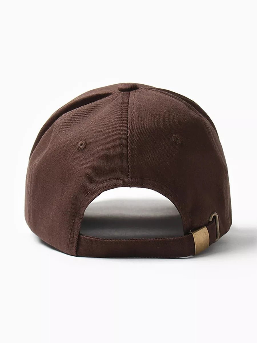 Casquette vintage brodée, en coton, visière courbée, réglable, unisexe, protection solaire, modèle Jamire - Casquette - Marron