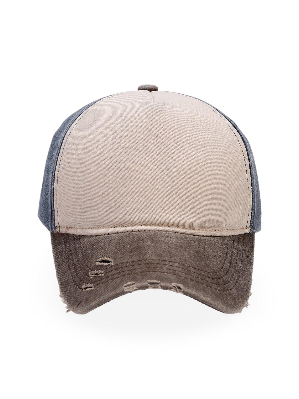Casquette vintage délavée, coton respirant, visière courbée, ajustable, look usé, modèle Houno - Casquette - Marron