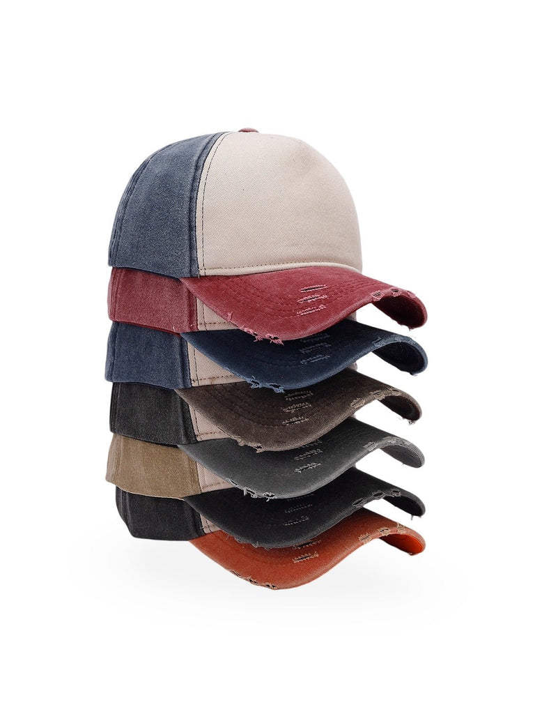 Casquette vintage délavée, coton respirant, visière courbée, ajustable, look usé, modèle Houno - Casquette - Gris