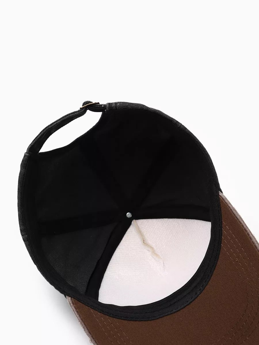 Casquette vintage délavée, coton respirant, visière courbée, ajustable, look usé, modèle Houno - Casquette - Gris