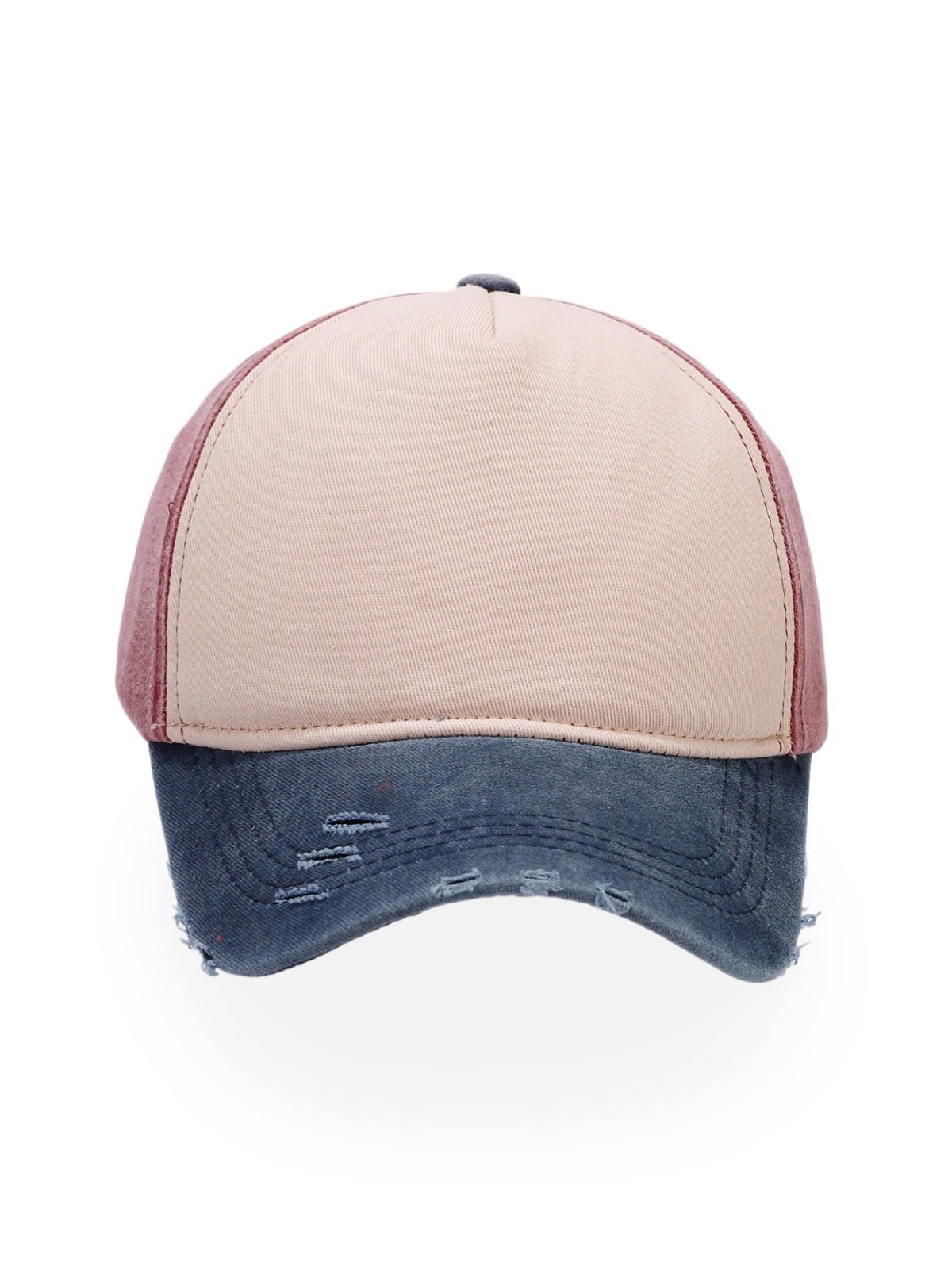 Casquette vintage délavée, coton respirant, visière courbée, ajustable, look usé, modèle Houno - Casquette - Bleu