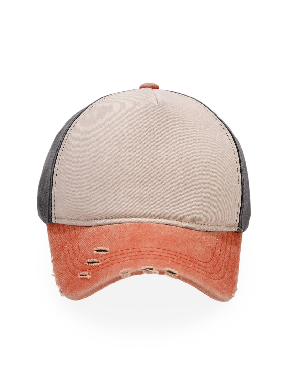 Casquette vintage délavée, coton respirant, visière courbée, ajustable, look usé, modèle Houno - Casquette - Orange