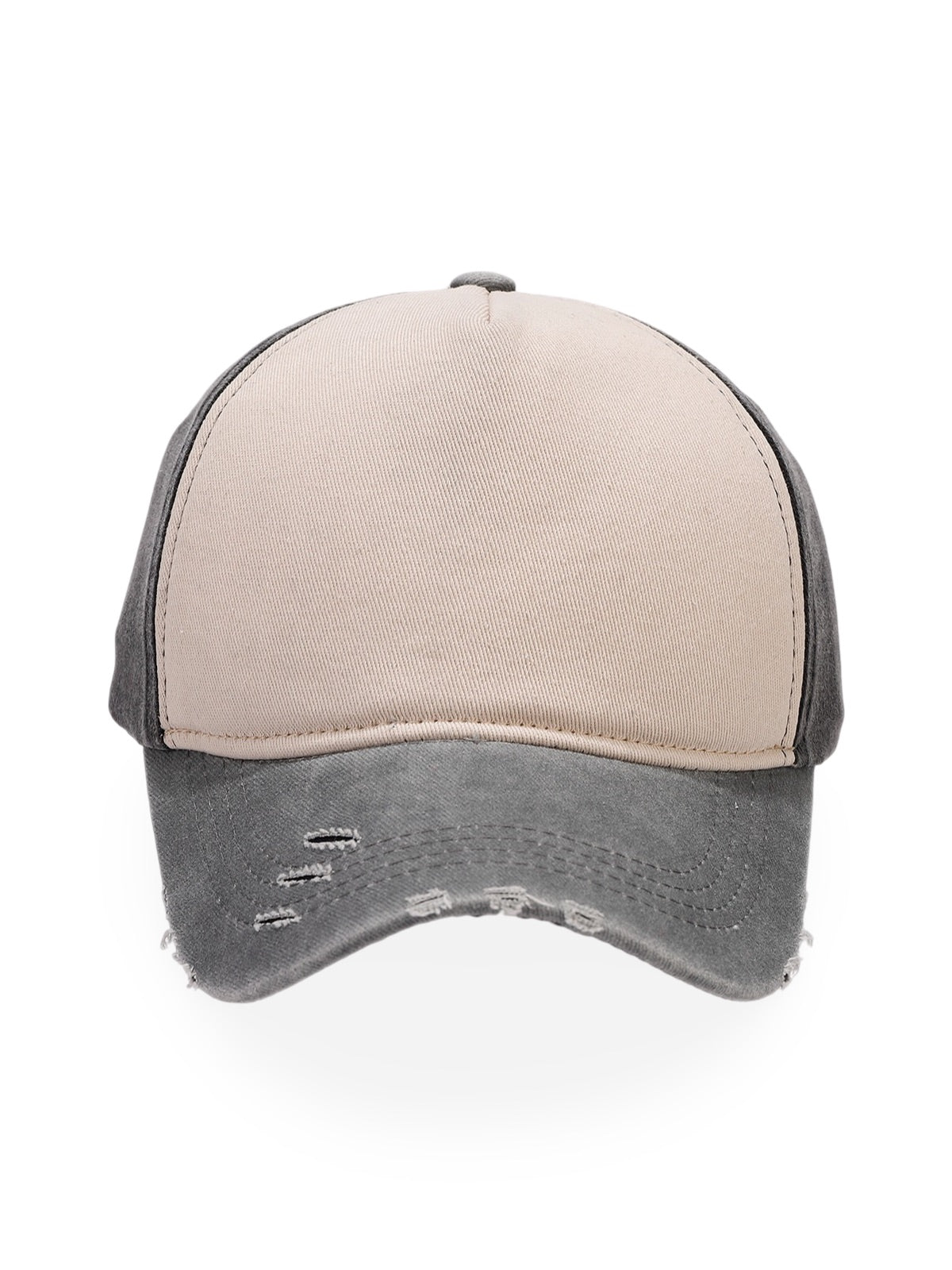 Casquette vintage délavée, coton respirant, visière courbée, ajustable, look usé, modèle Houno - Casquette - Gris
