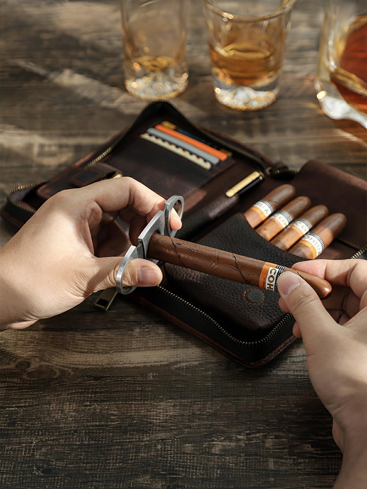 Cave à cigares, en cuir, multi - fonctionnelle, modèle Namphaise - Coffret - Café