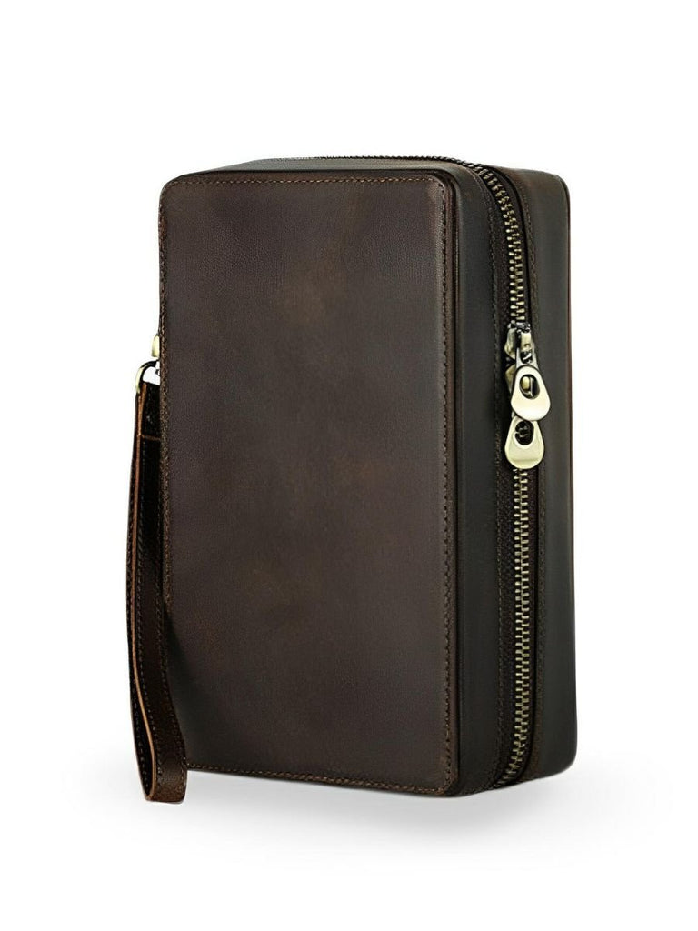 Cave à cigares, en cuir, pour l'homme voyageur, modèle Mansuetus - Coffret - Café