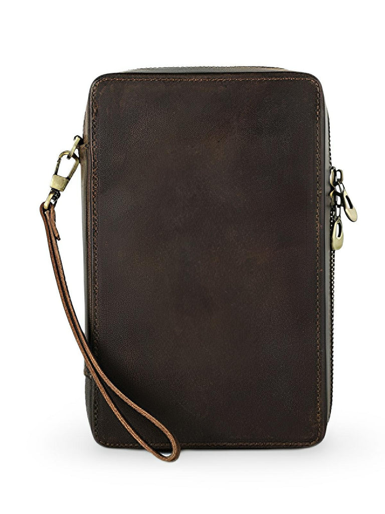 Cave à cigares, en cuir, pour l'homme voyageur, modèle Mansuetus - Coffret - Café