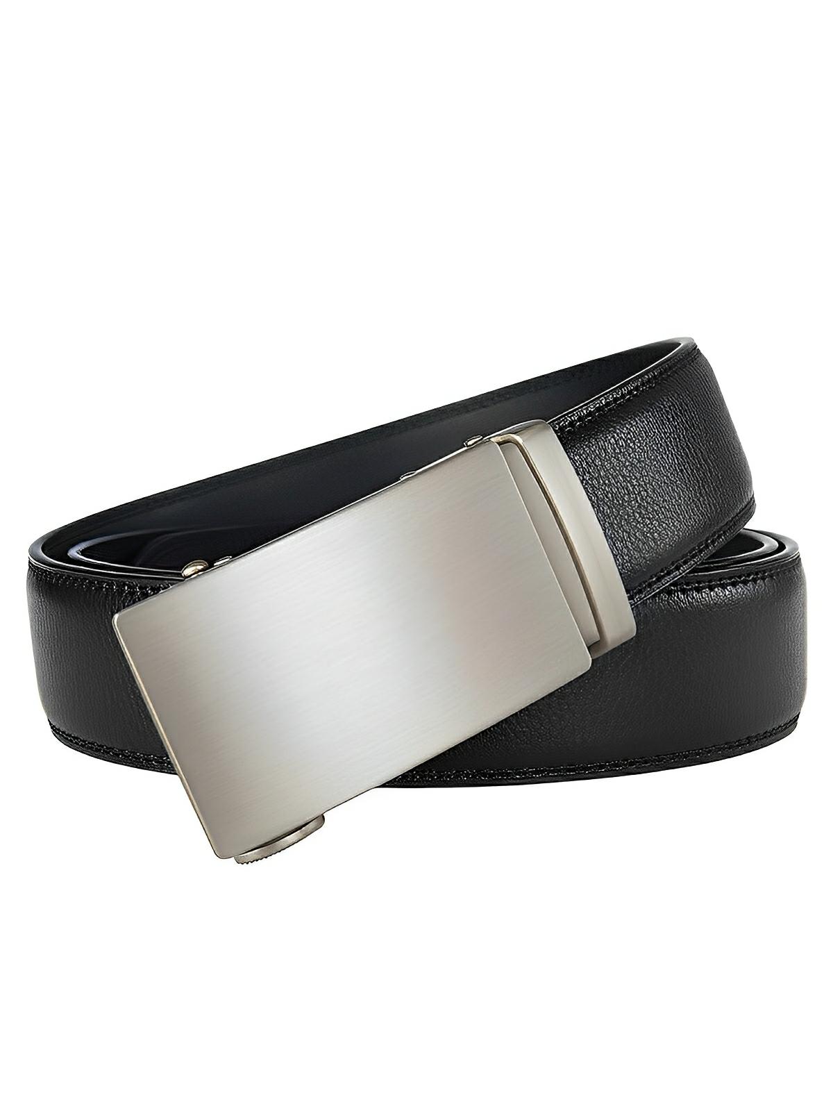 Ceinture homme à boucle plate, automatique, ajustable, élégante et robuste, modèle Victor - Ceinture - Noire S