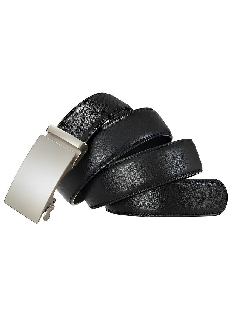 Ceinture homme à boucle plate, automatique, ajustable, élégante et robuste, modèle Victor - Ceinture - Noire S