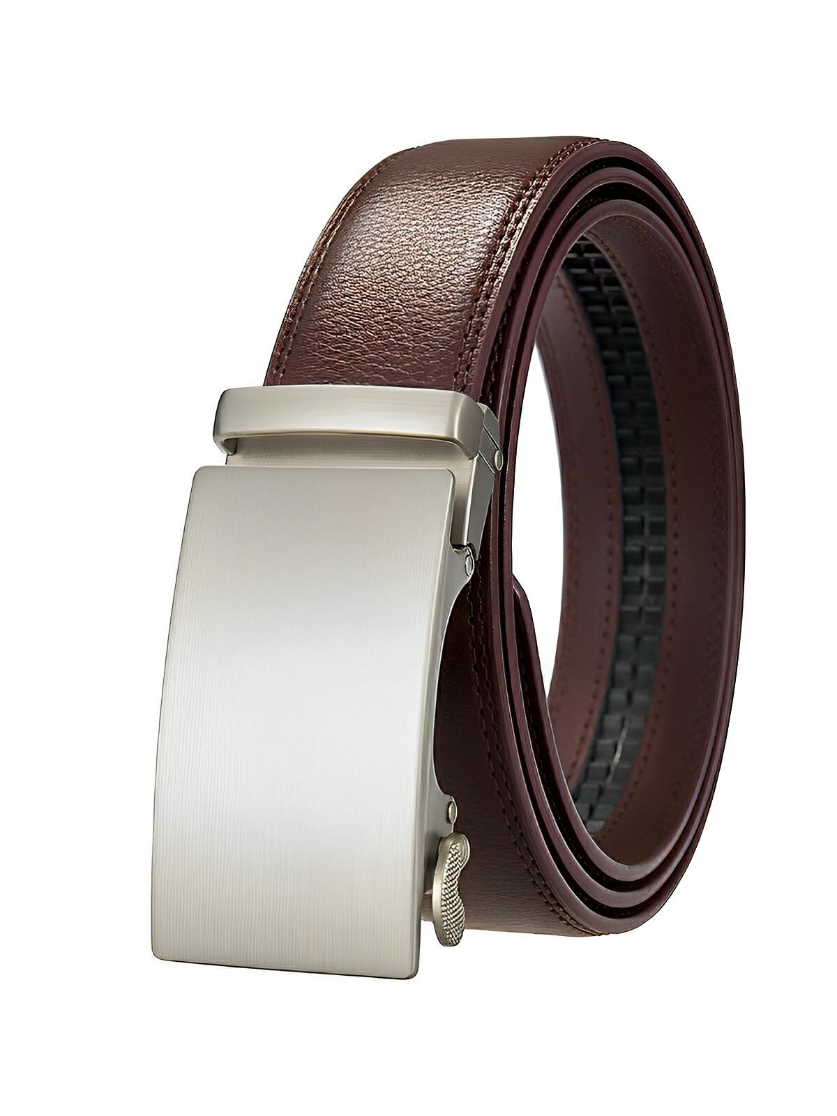 Ceinture homme à boucle plate, automatique, ajustable, élégante et robuste, modèle Victor - Ceinture - Café S