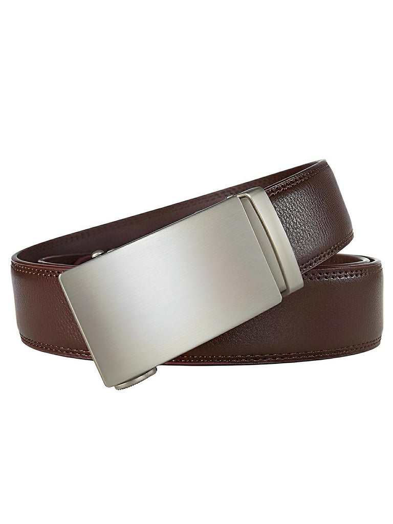 Ceinture homme à boucle plate, automatique, ajustable, élégante et robuste, modèle Victor - Ceinture - Café S