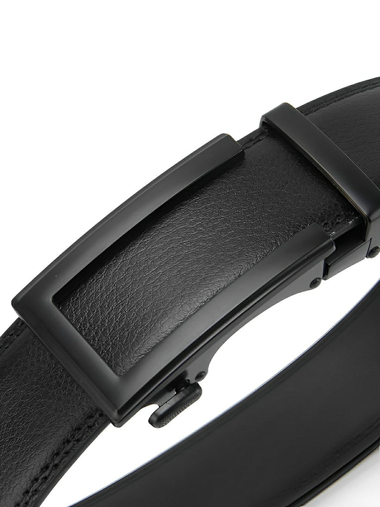 Ceinture homme cuir, boucle automatique, ajustable, style business et casual, modèle Mathis - Ceinture - Noire S